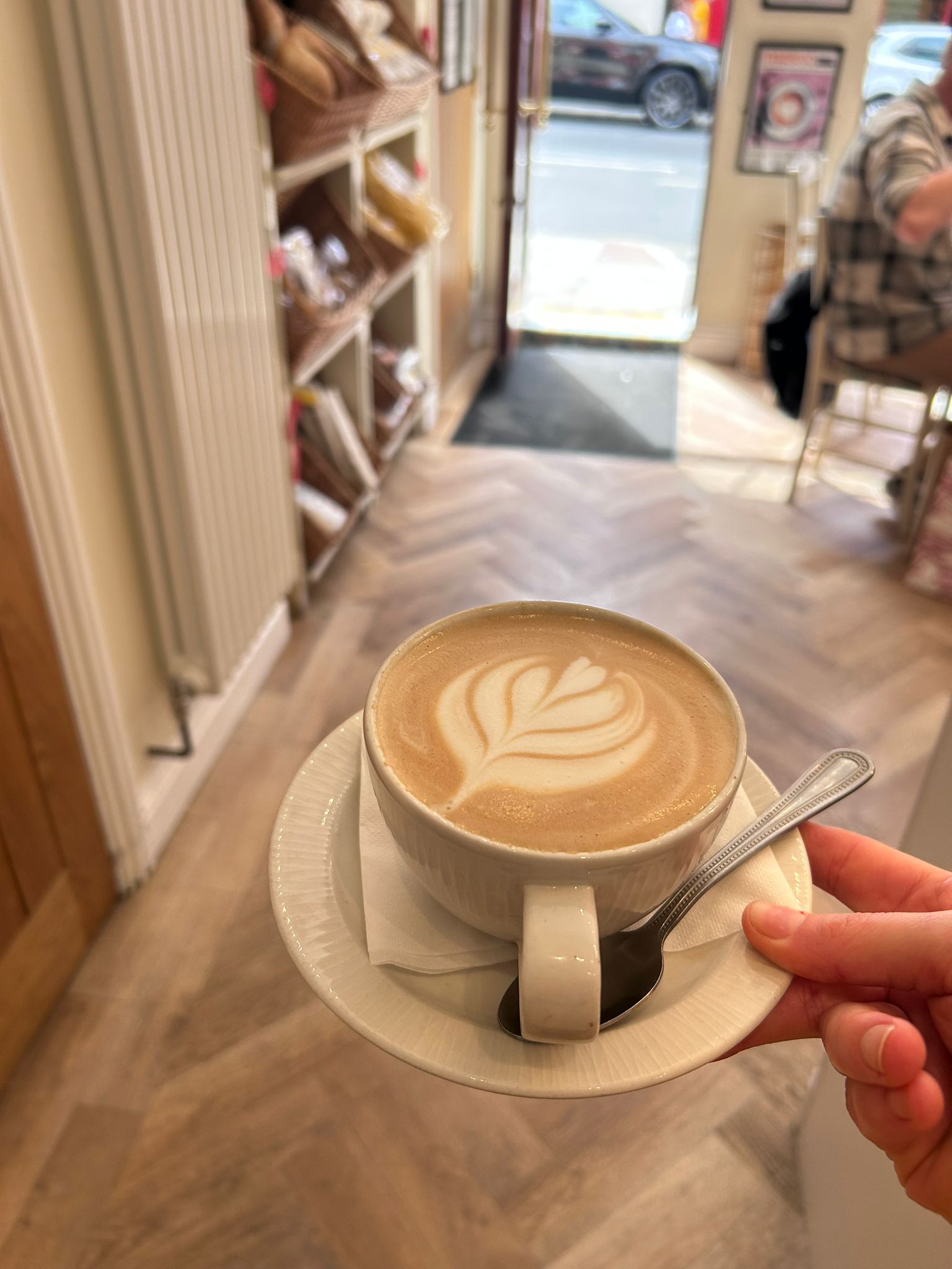 Italian coffee with latte art at the Duke Street bakery