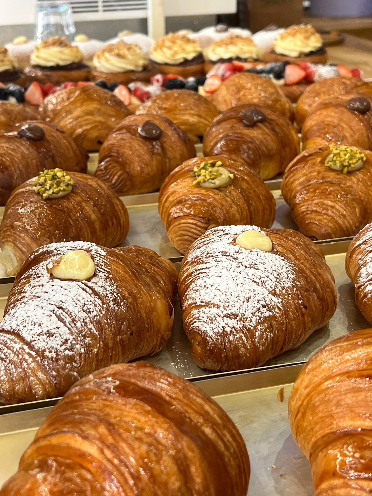 Pistachio croissants and viennoiserie