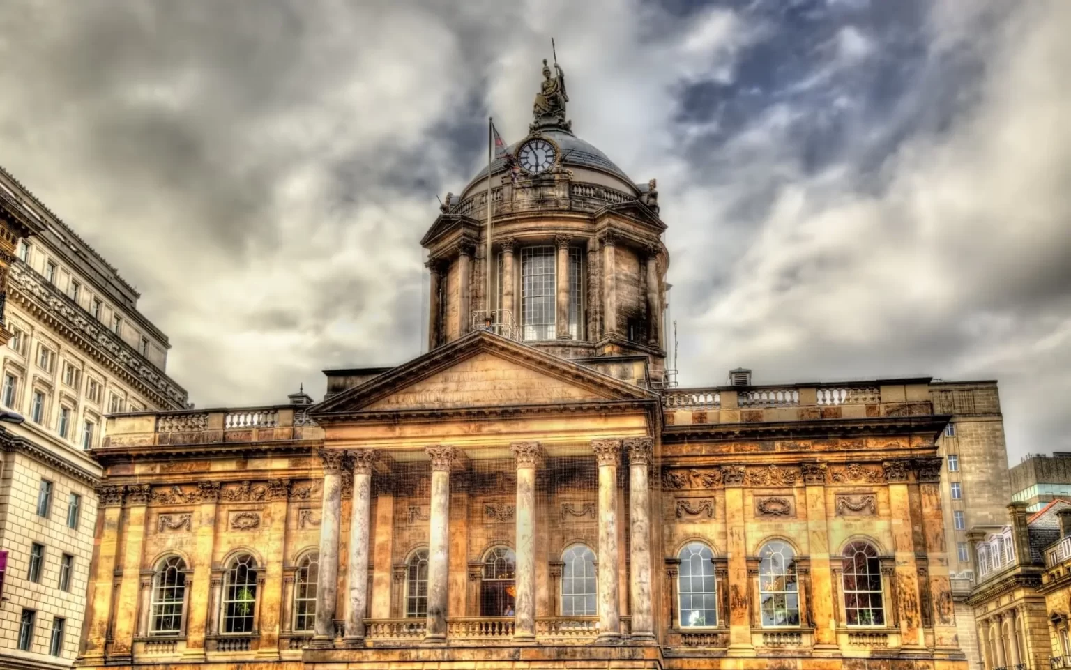 Liverpool Town Hall at the top of Castle Street, one of the city's Italian dining streets