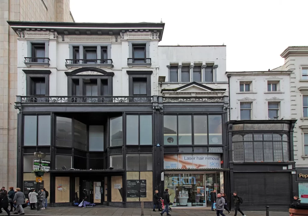 Shops on lower Bold Street, Liverpool